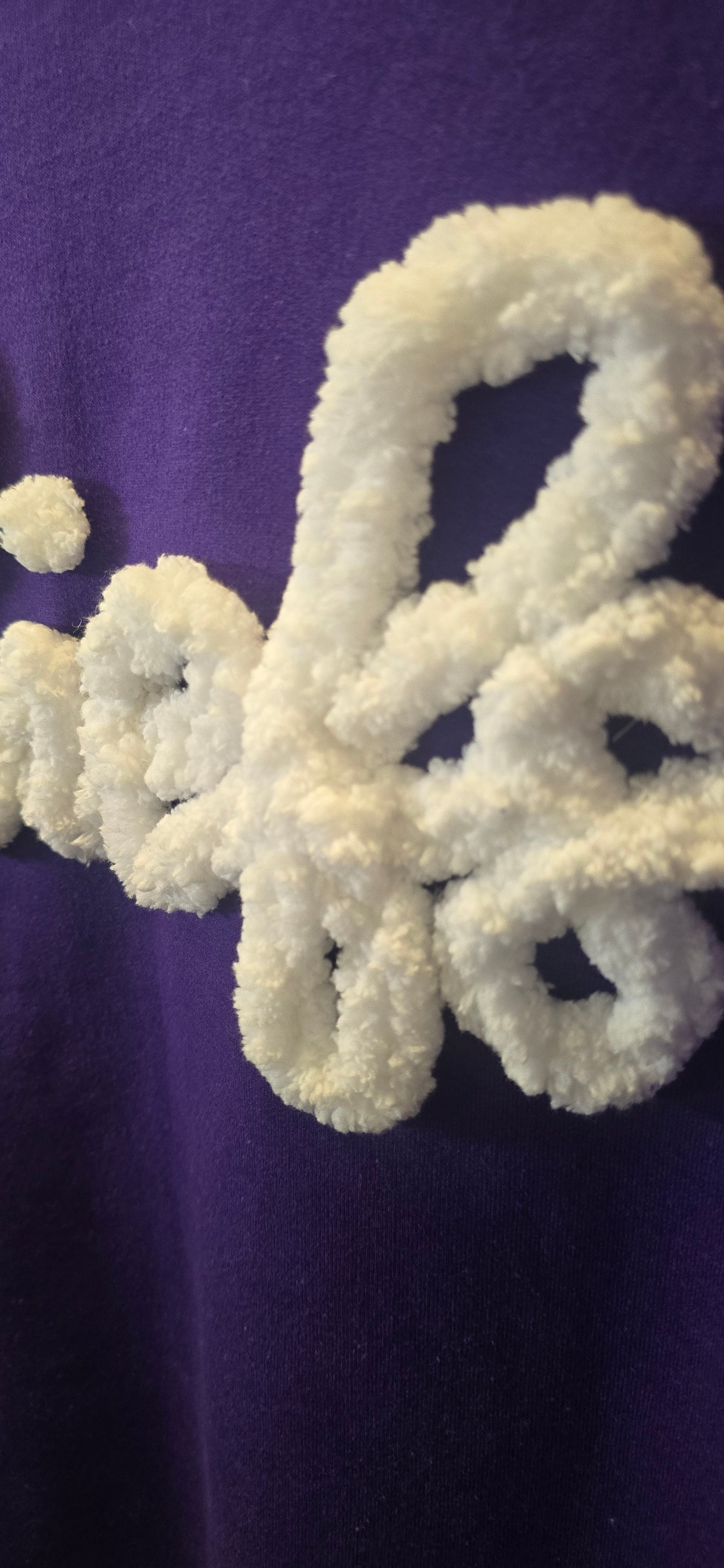 Embroidered Cursive Chenille Yarn Mascot Crew
