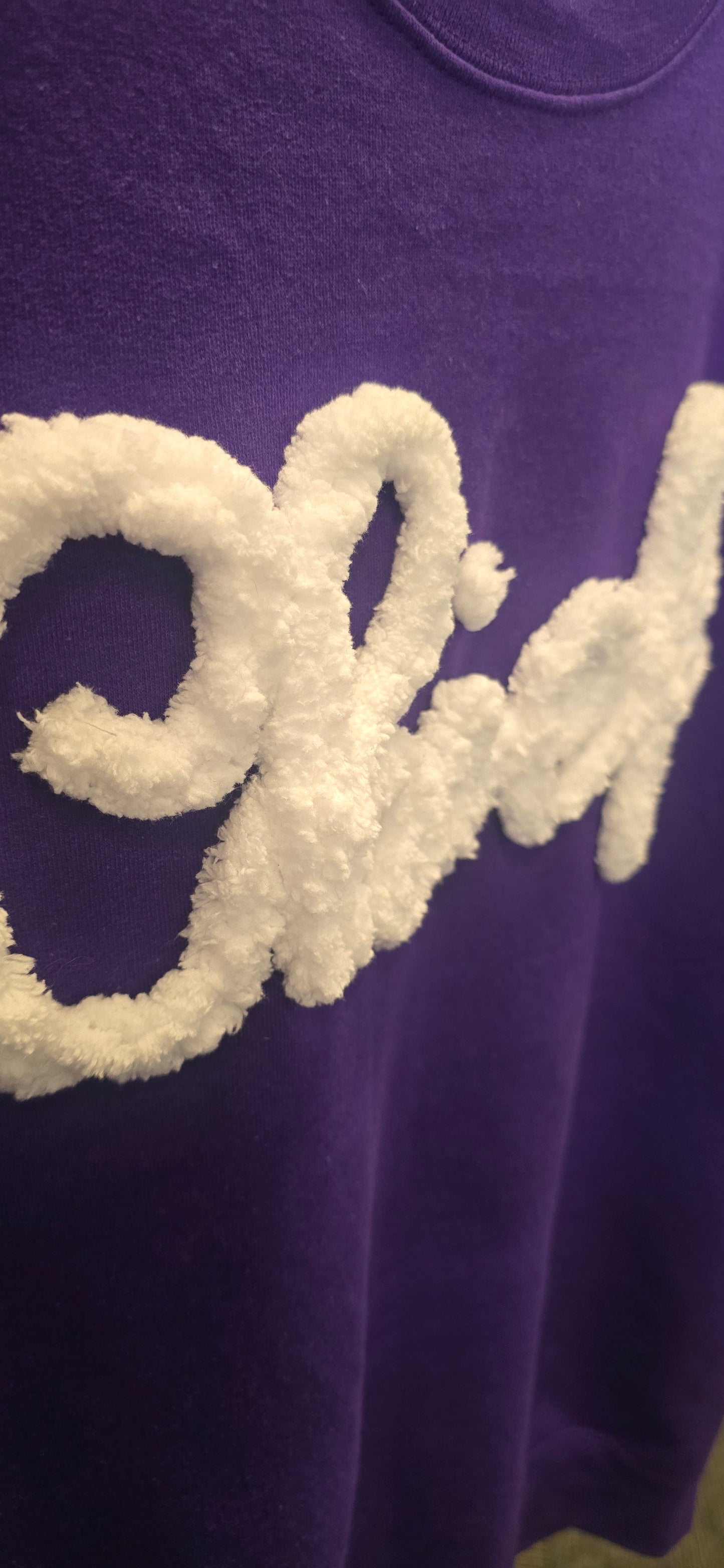 Embroidered Cursive Chenille Yarn Mascot Crew