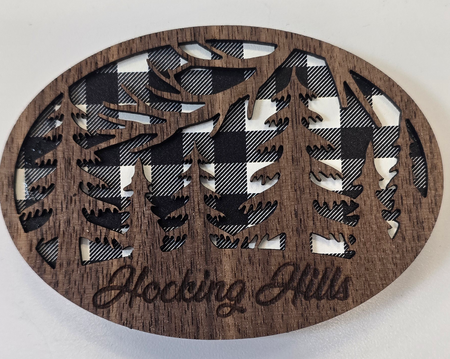 Hocking Hills Black Checkered Trees Magnet