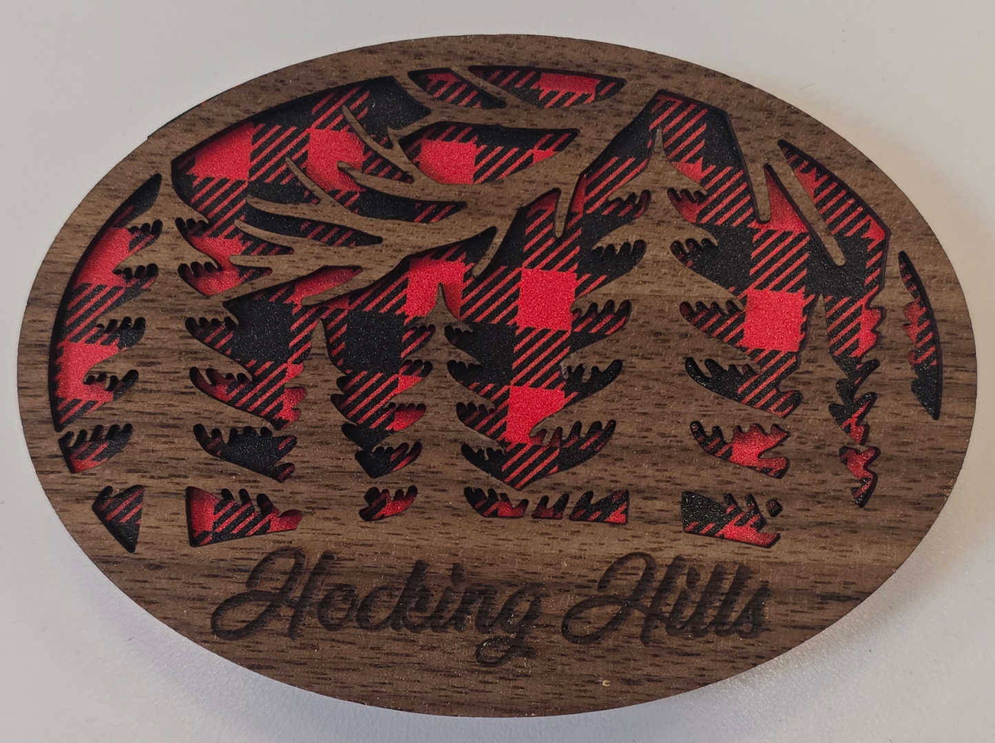 Hocking Hills Red Checkered Trees Magnet