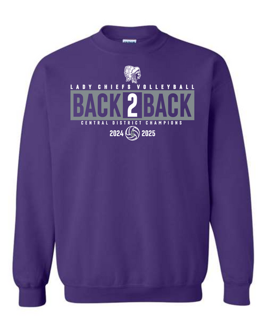 Youth Crewneck Sweatshirt - Back2Back Chieftain Volleyball Champions