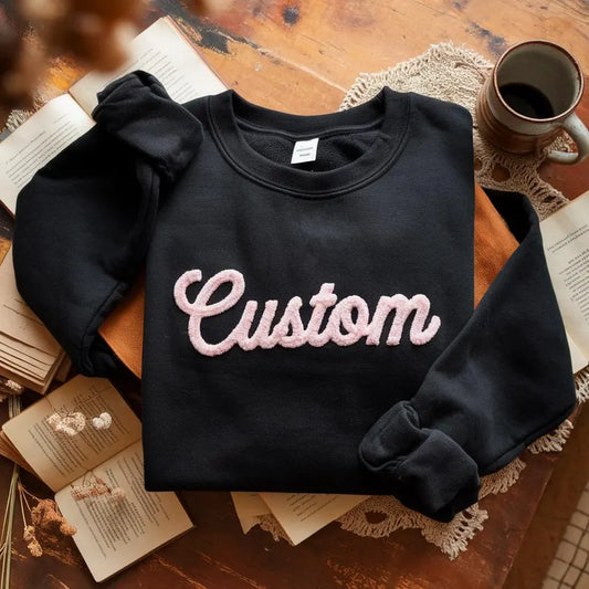 Embroidered Cursive Chenille Yarn Mascot Crew