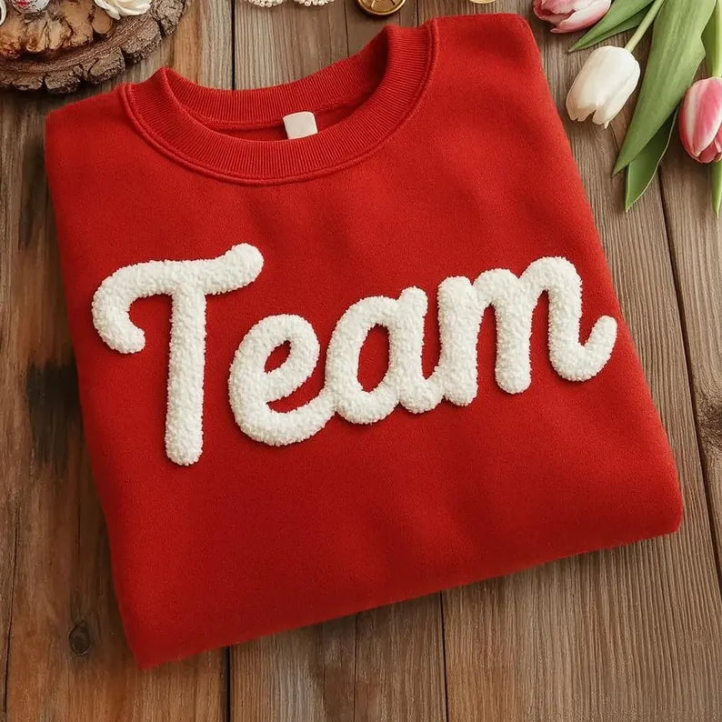 Embroidered Cursive Chenille Yarn Mascot Crew